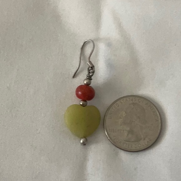 Lemon Jade & Red Quartz Earrings - Picture 2 of 2